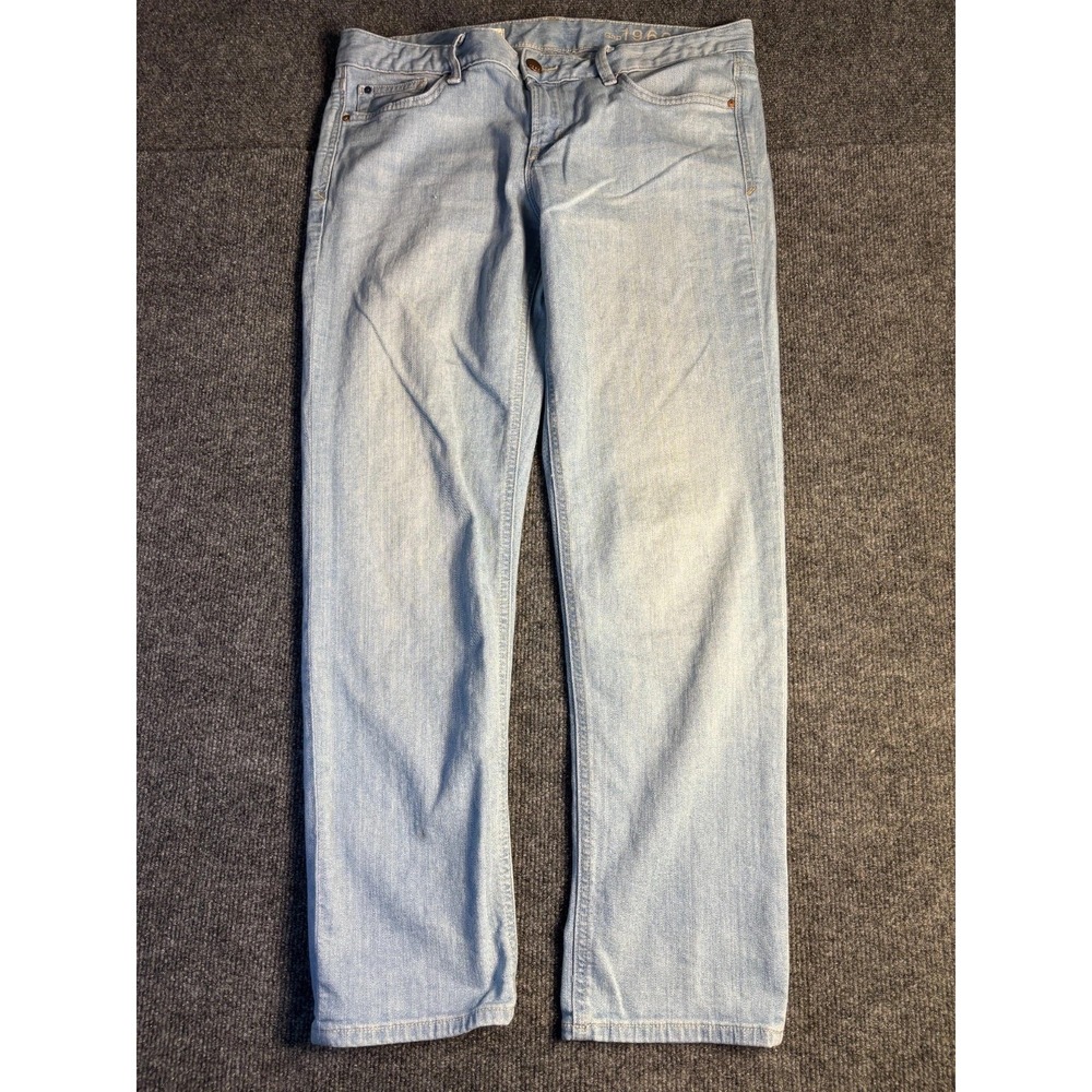 Gap Jeans Womens 30‎ Blue Denim Real Straight Leg Mid Rise Low Waist Medium Wash